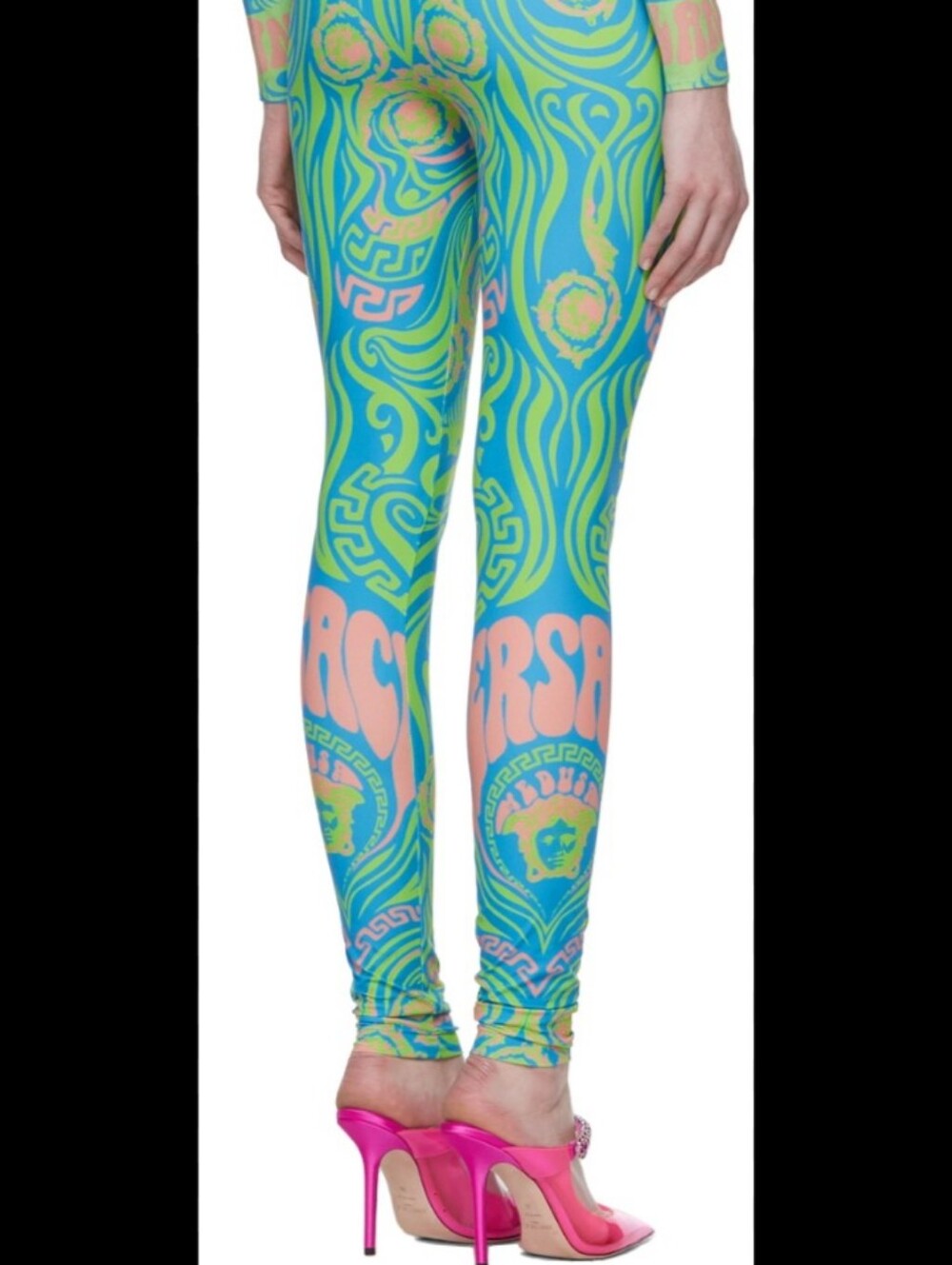 Vibrant Blue & Green Patterned spandex&Tshirt Set🔥🔥 - Picture 6 of 8